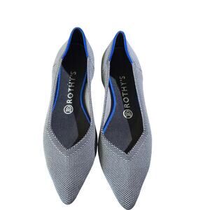 Rothy's The Point flats in the discontinued "Cloud Grey Birdseye" color size 8.5